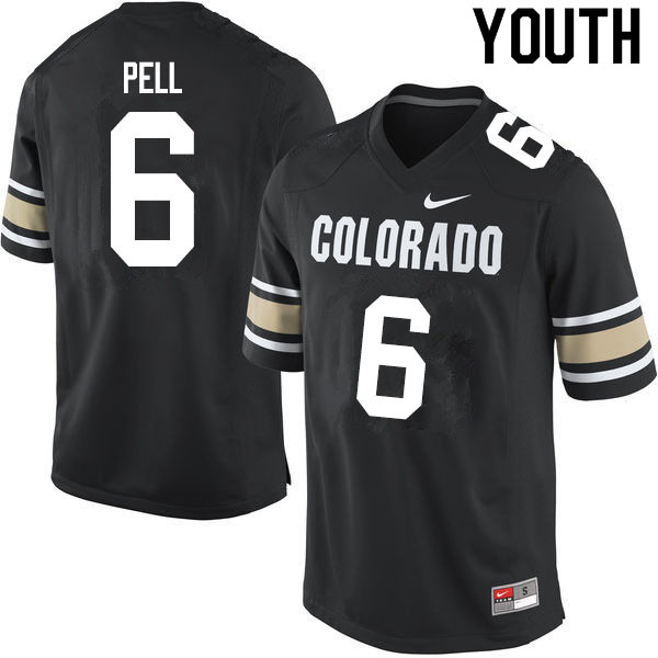 Youth #6 Alec Pell Colorado Buffaloes College Football Jerseys Sale-Home Black